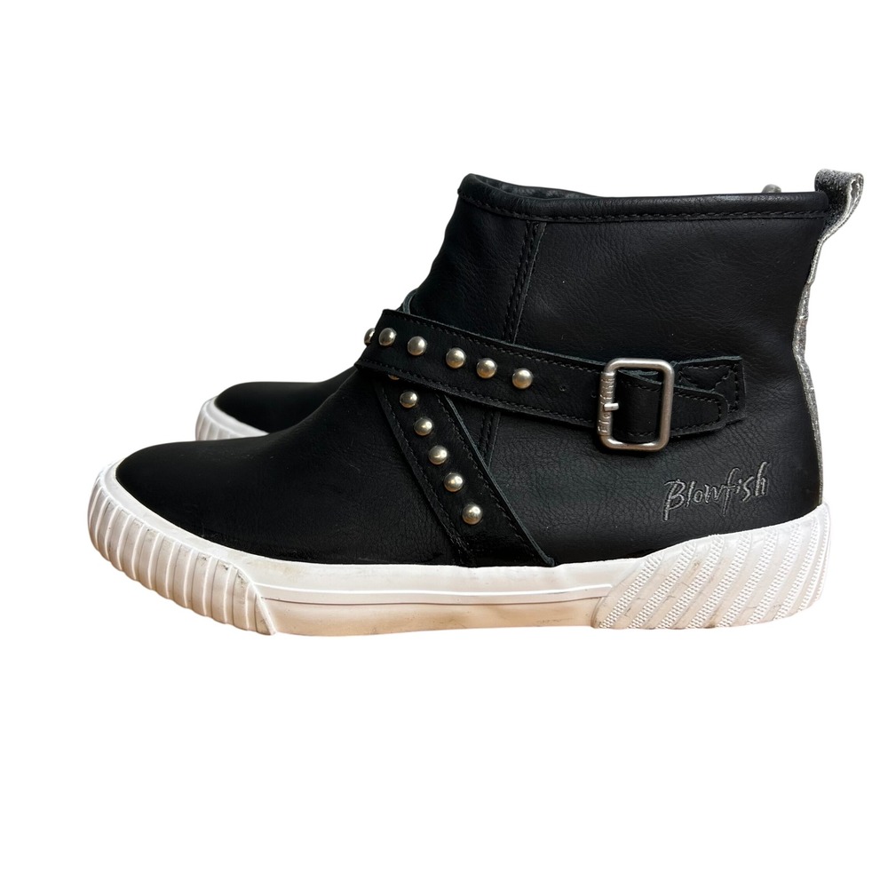 Blowfish Malibu Wayout High Tops Big‎ Girl Size 2 Black Studded Glitter NEW